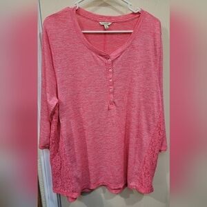 Lace inset Henley